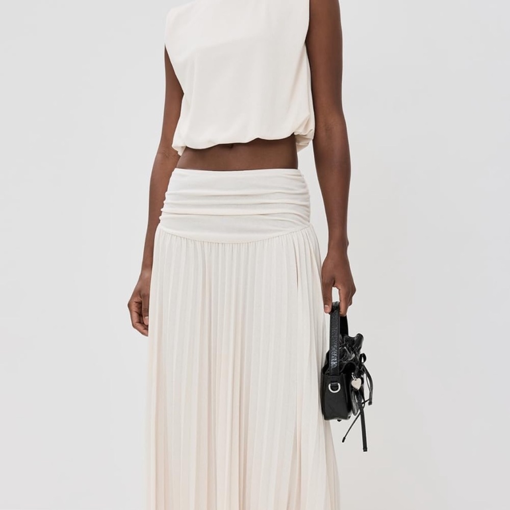 Lioness Cream Maxi Pleated Skirt Resort Wear